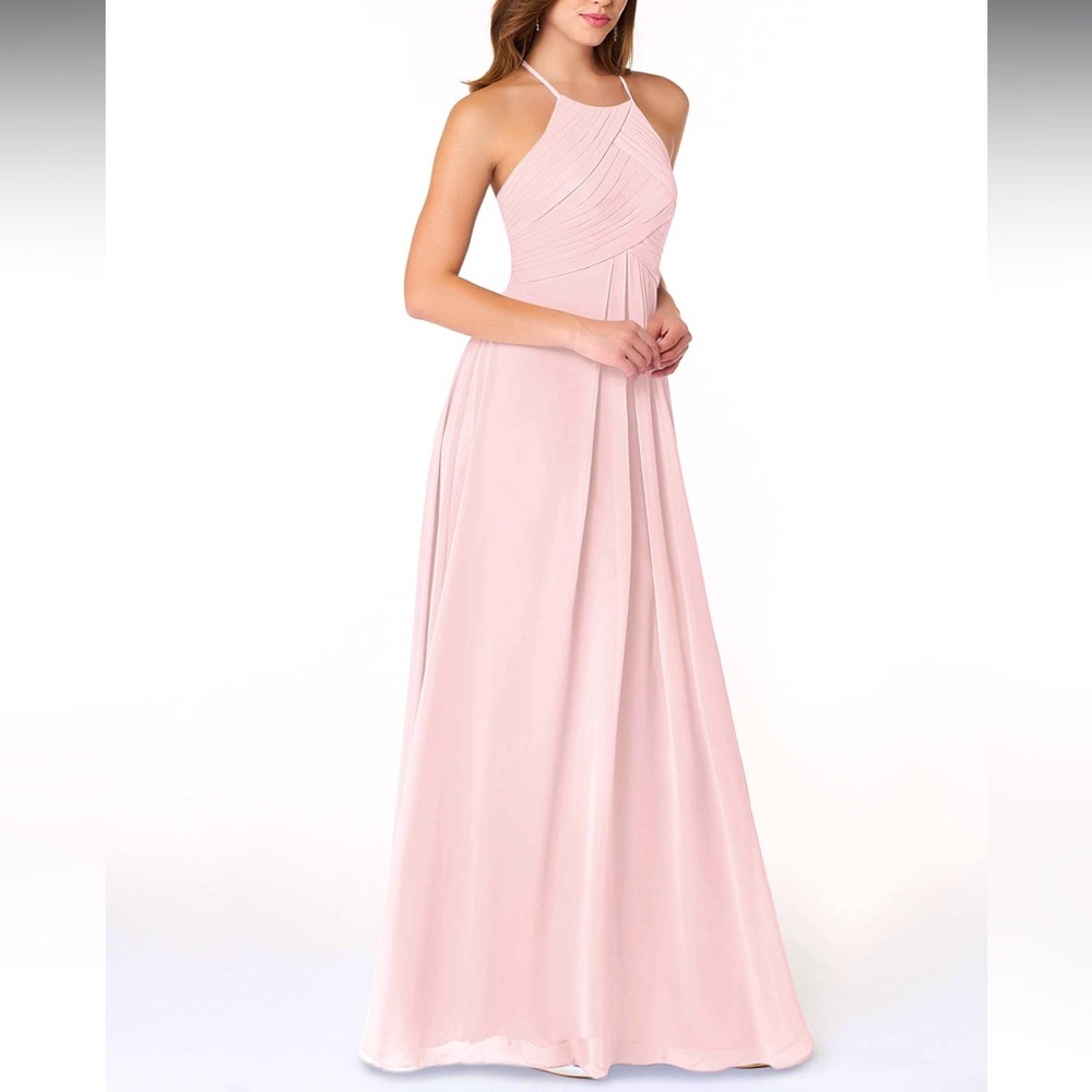Blush pink chiffon dress